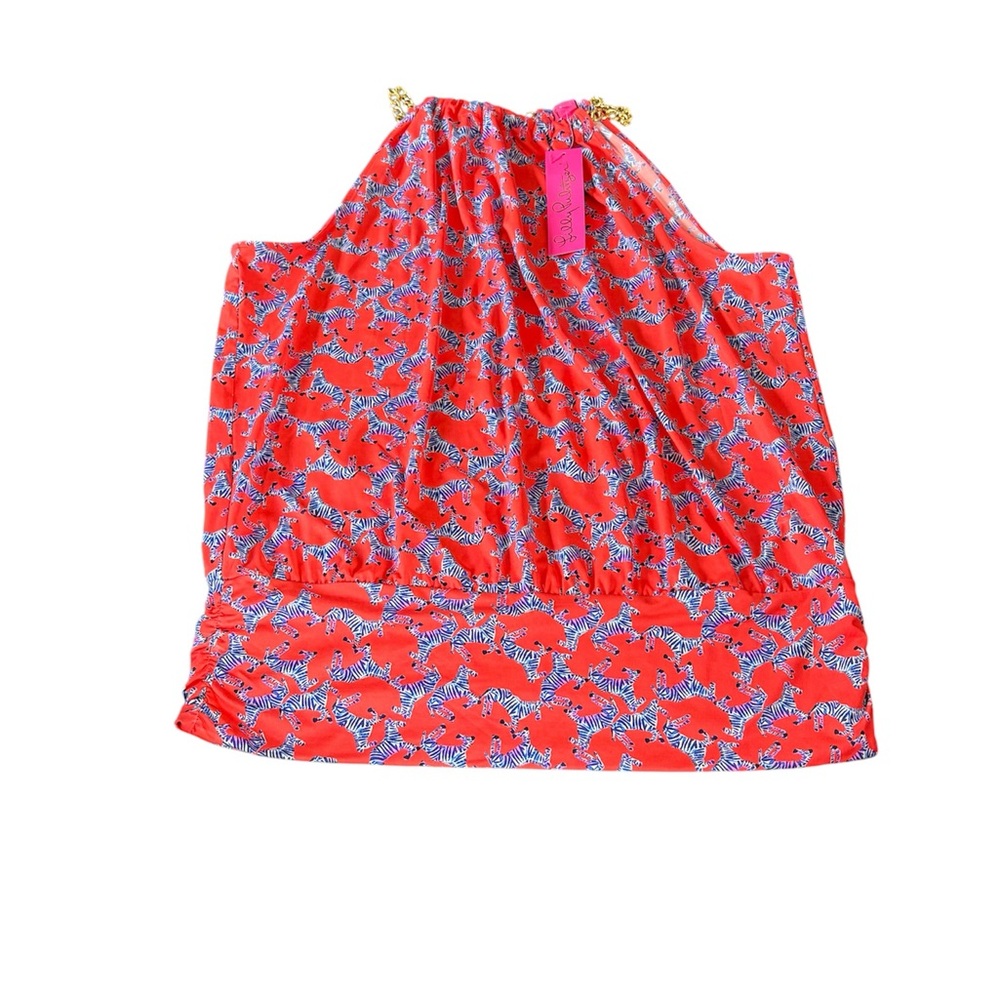 NWT Lily Pulitzer Bowen Top Picante Cora Heebee Zeebees Zebra Halter Top Size XL